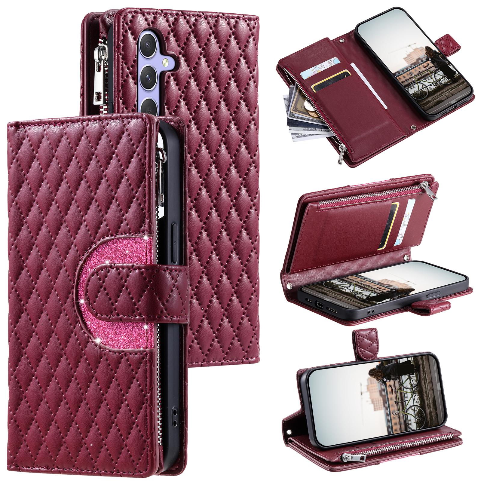 Style 012 for Samsung Galaxy A26 5G Case Zipper Pocket Glitter Leather Phone Cover Wine Red
Style 012 for Samsung Galaxy A26 5G Case Zipper Pocket Glitter Leather Phone Cover Wine Red