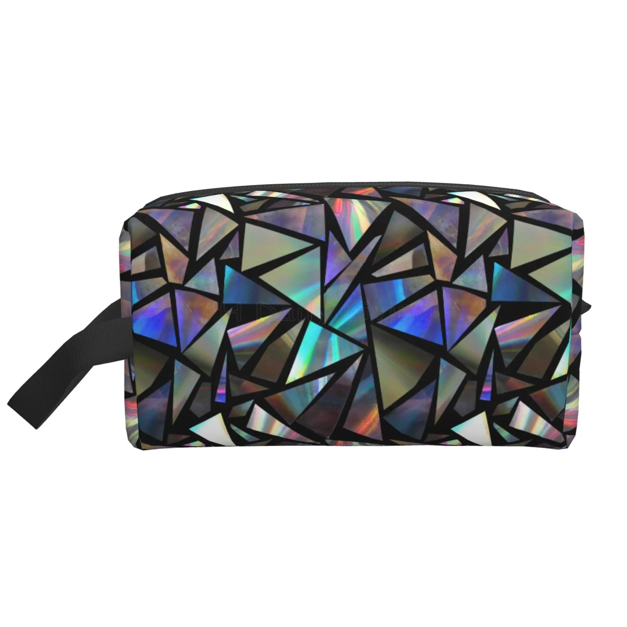 Lines Green Iridescent Holographic Triangles on Black Abstract Pattern Blue Crystal Glam Storage Bag Travel Cosmetic Bag 25.5x16x12.5CM чорний
Lines Green Iridescent Holographic Triangles on Black Abstract Pattern Blue Crystal Glam Storage Bag Travel Cosmetic Bag 25.5x16x12.5CM чорний