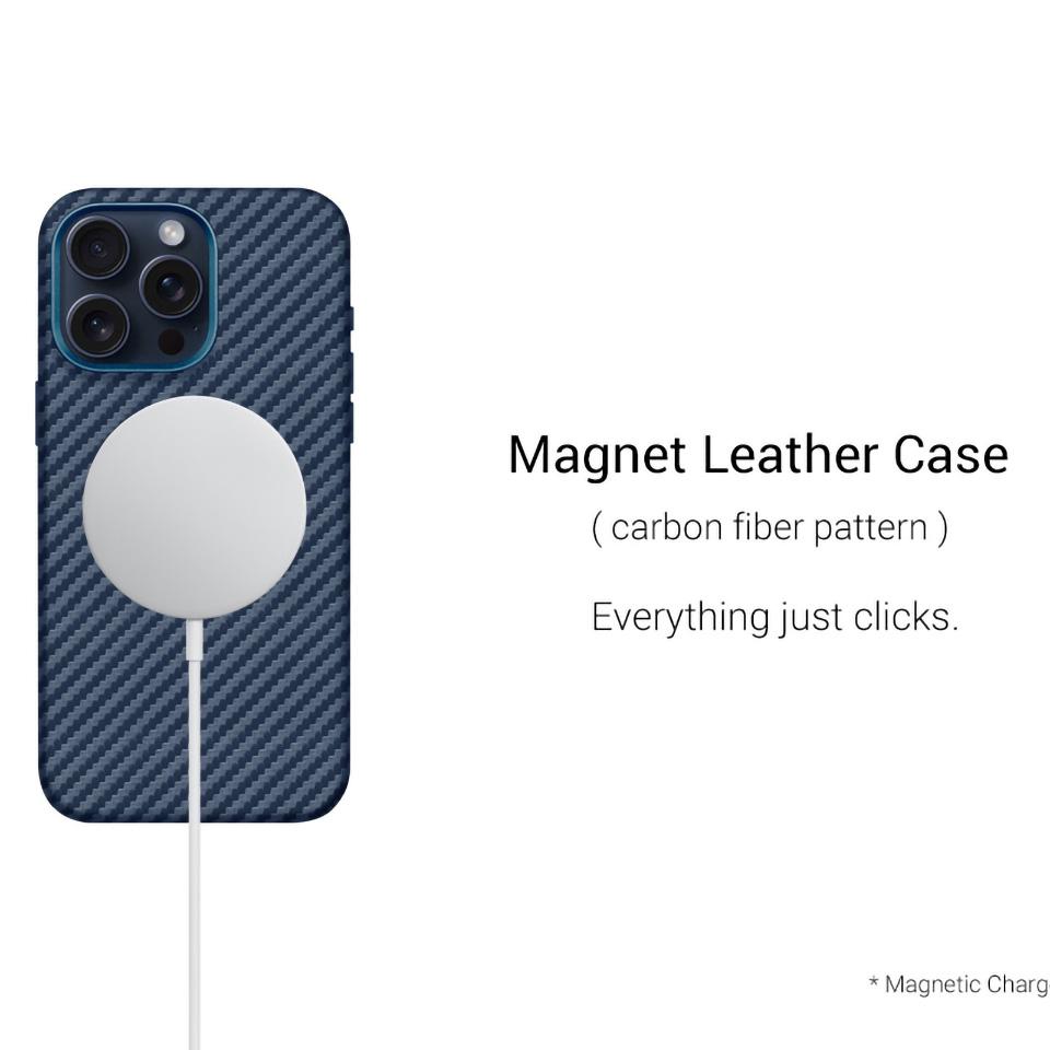 KZDOO For iPhone 15 Pro Magnetic Case Carbon Fiber Texture Leather+PC Phone Cover Carbon Blue
KZDOO For iPhone 15 Pro Magnetic Case Carbon Fiber Texture Leather+PC Phone Cover Carbon Blue