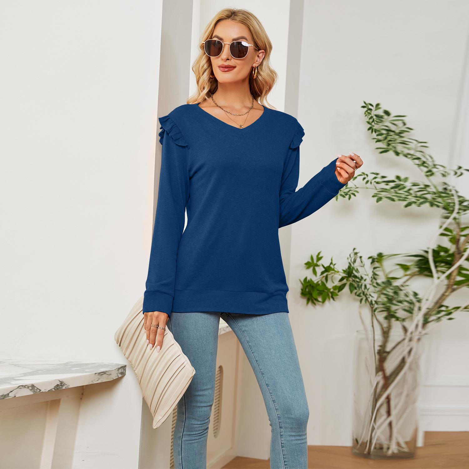Autumn Winter Women Blouse Shirt Ruffle Long-sleeved Drawstring V-neck T-shirt Tops L армия зеленый
Autumn Winter Women Blouse Shirt Ruffle Long-sleeved Drawstring V-neck T-shirt Tops L армия зеленый