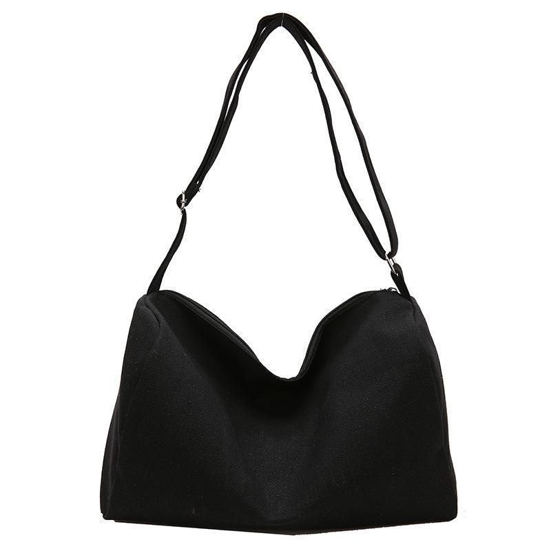 Сумка Повседневная дорожная сумка из холста Женская регулируемая сумка-мессенджер через плечо Европейская и американская женская сумка большой вместимости чёрный