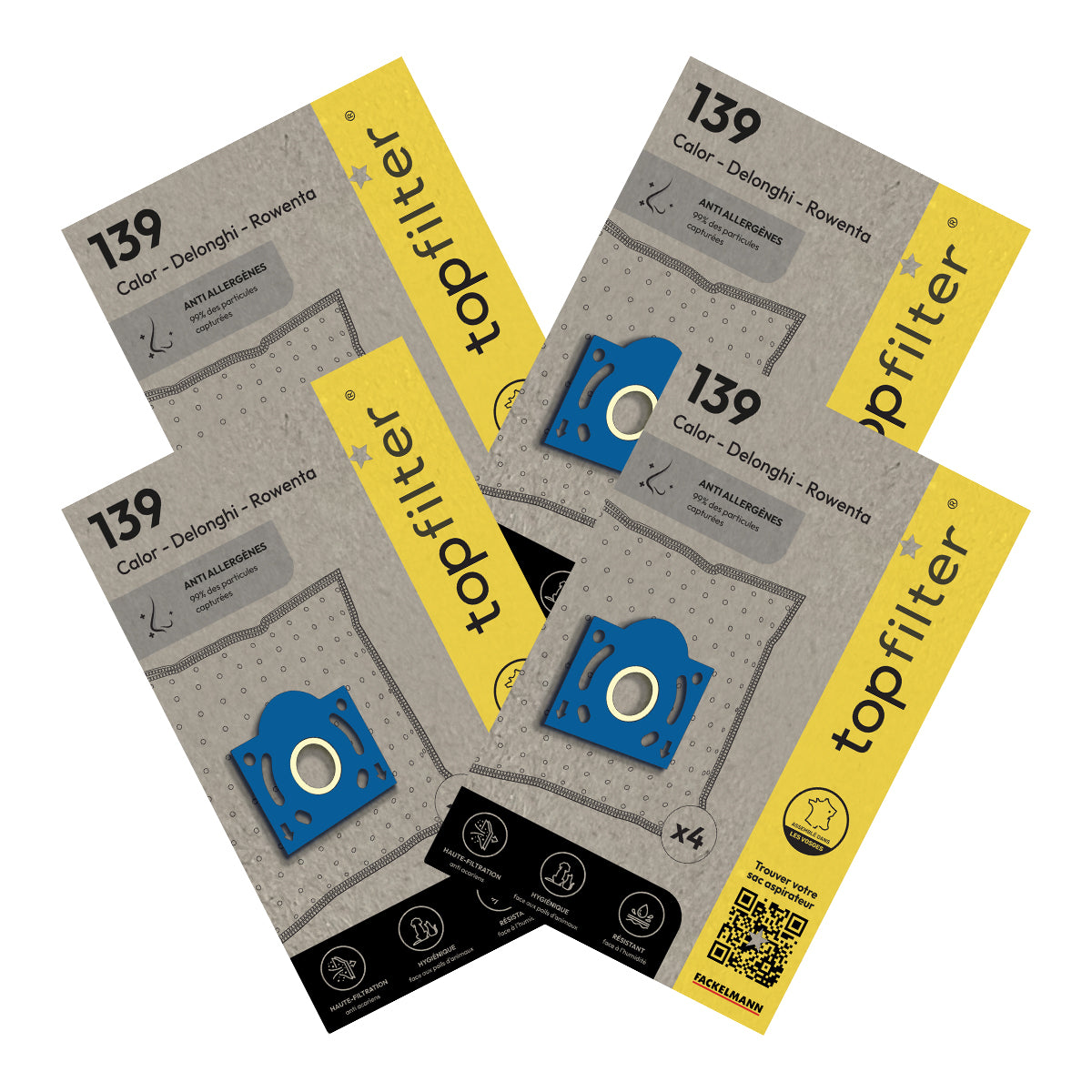Набор из 4 упаковок по 4 мешка для пылесоса 64967 для Moulinex TopFilter Premium ref. 9995950
Набор из 4 упаковок по 4 мешка для пылесоса 64967 для Moulinex TopFilter Premium ref. 9995950