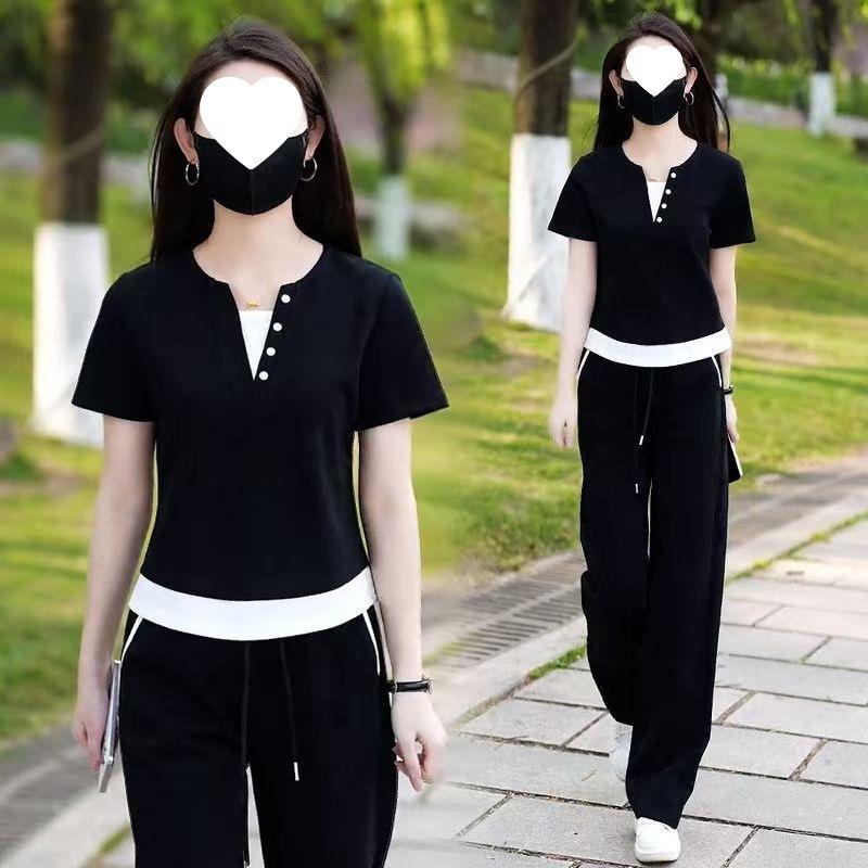 Casual Sportswear Suit for Women, Summer Holiday Two-piece Top, Loose Slimming Wide-leg Trousers Two-piece Set 3XL чорний
Casual Sportswear Suit for Women, Summer Holiday Two-piece Top, Loose Slimming Wide-leg Trousers Two-piece Set 3XL чорний