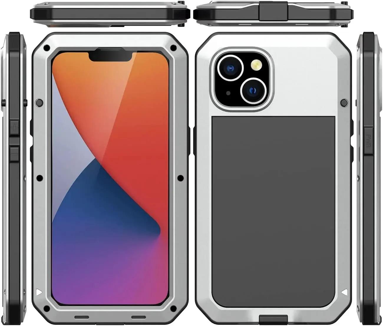 Металевий чохол для телефону Heavy Duty Tank для IPhone 15 14 13 12 11 Pro Max XS XR 8 7 Plus Протиударна захисна кришка Протектор екрана For SE2020 SE2022 срібний
Металевий чохол для телефону Heavy Duty Tank для IPhone 15 14 13 12 11 Pro Max XS XR 8 7 Plus Протиударна захисна кришка Протектор екрана For SE2020 SE2022 срібний
