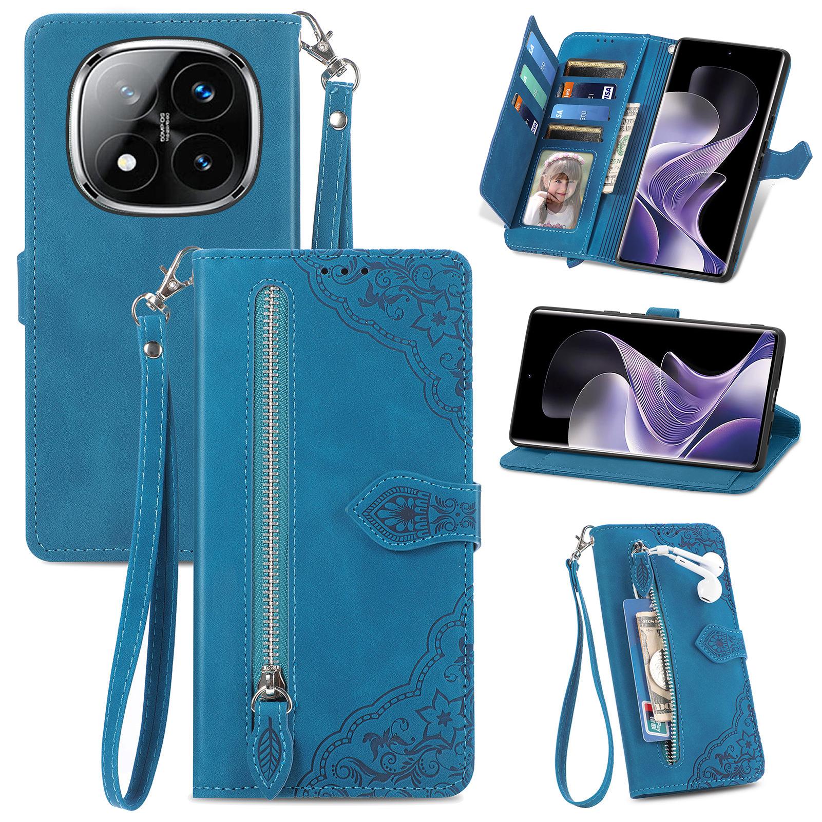 For Xiaomi Redmi Note 14 Pro 4G Zipper Wallet Case with Strap Flower Imprint PU Leather Phone Cover Blue
For Xiaomi Redmi Note 14 Pro 4G Zipper Wallet Case with Strap Flower Imprint PU Leather Phone Cover Blue