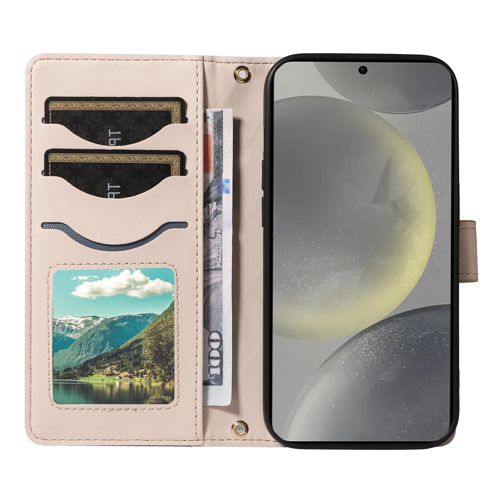 For Samsung Galaxy S25/S24 Case Wallet Rhombus Leather Phone Cover with Shoulder Strap,Wrist Strap Apricot
For Samsung Galaxy S25/S24 Case Wallet Rhombus Leather Phone Cover with Shoulder Strap,Wrist Strap Apricot