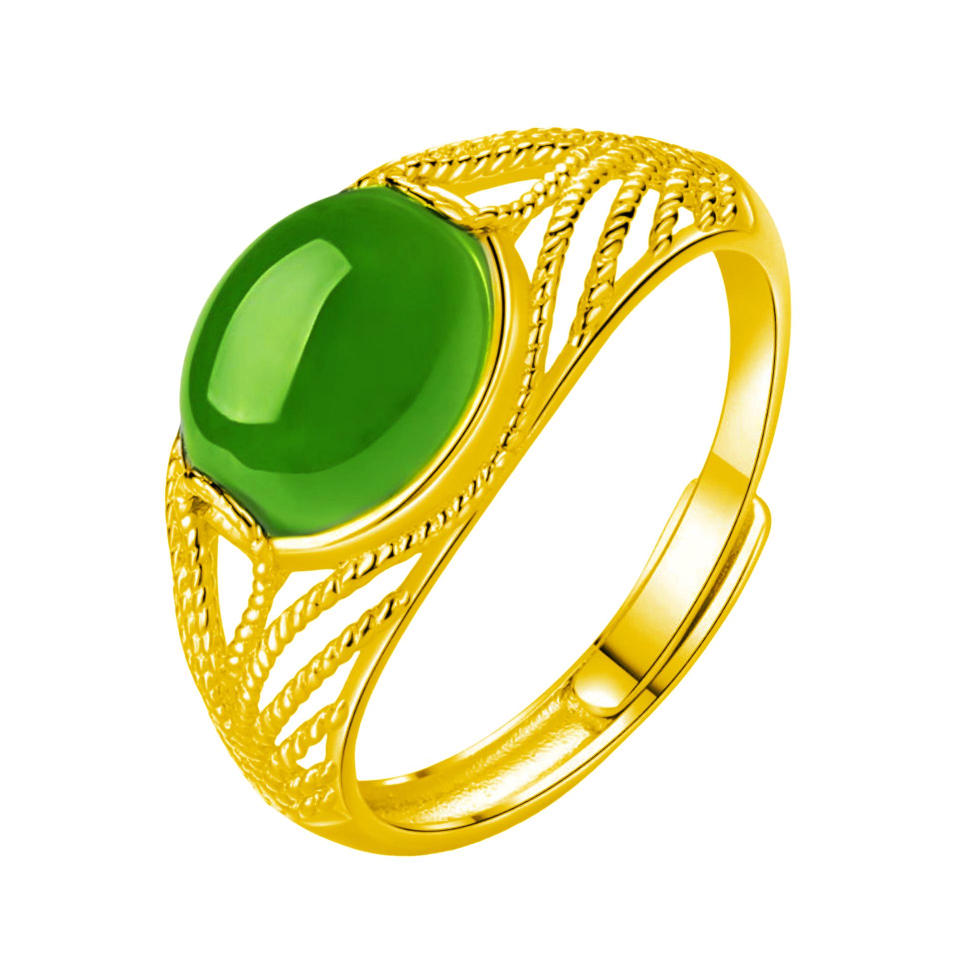 Hetian Jasper Imitation Chalcedony Ring - Emerald Green Diamond Open Design Adjustable
Hetian Jasper Imitation Chalcedony Ring - Emerald Green Diamond Open Design Adjustable