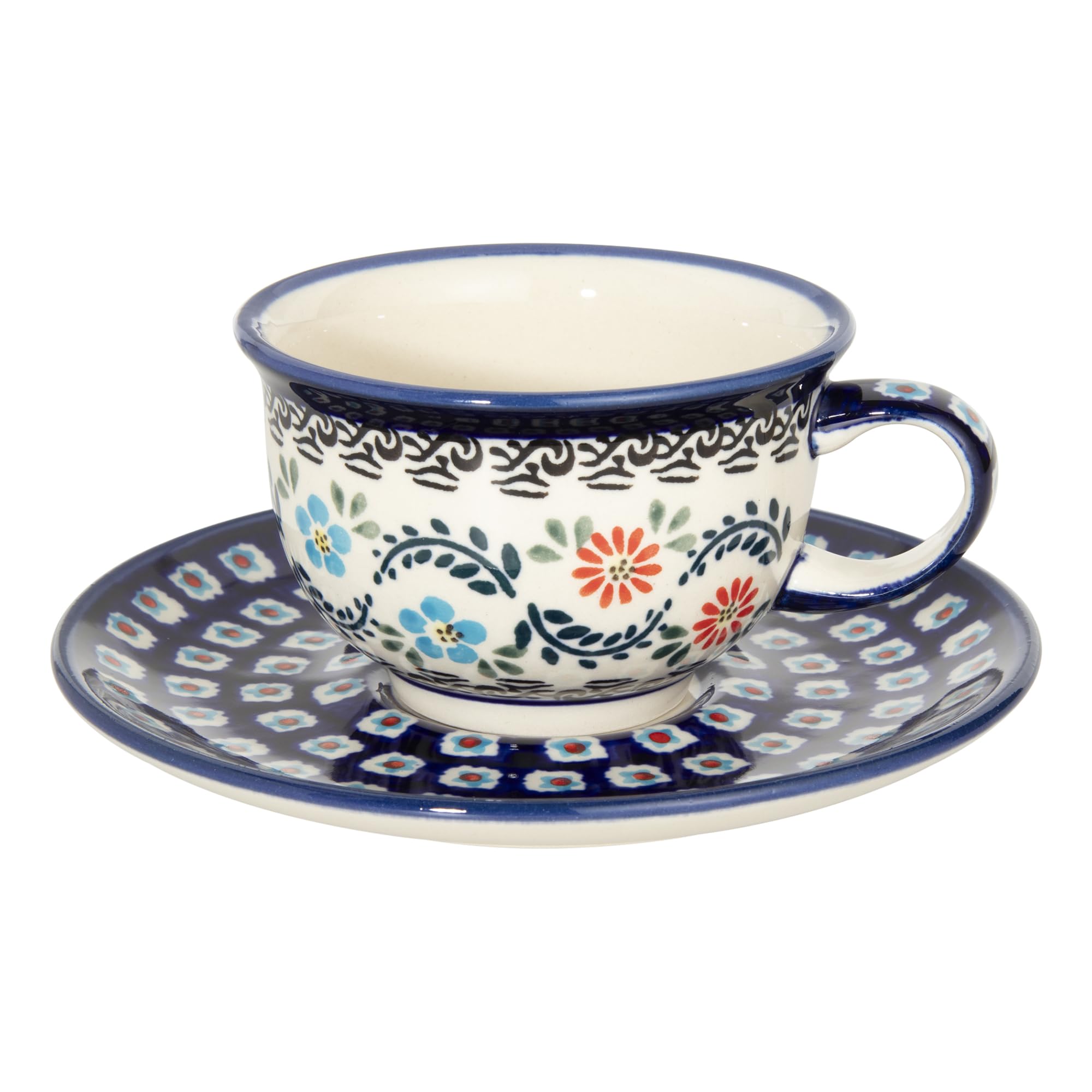 Zaklady Ceramiczne Boleslawiec Ceramic Cup Boleslawiec/Zaklady & Saucer-1145 (Polish Pottery)
Zaklady Ceramiczne Boleslawiec Ceramic Cup Boleslawiec/Zaklady & Saucer-1145 (Polish Pottery)