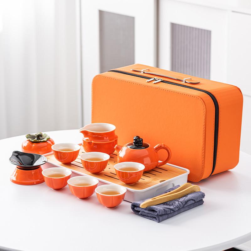 High-end persimmon Ruyi outdoor travel tea set, a pot of six cups boutique gift box, gifts, wedding commemorations
High-end persimmon Ruyi outdoor travel tea set, a pot of six cups boutique gift box, gifts, wedding commemorations