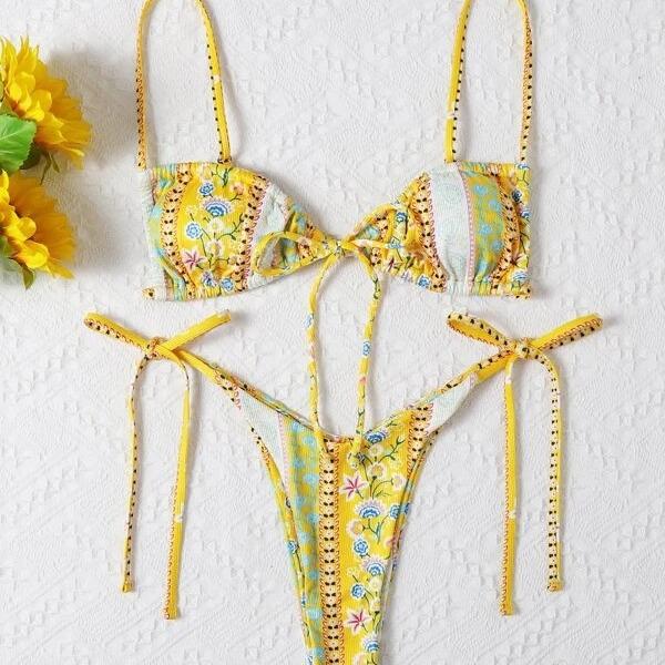 2024 Multi-color Print Lace-up Deep V Backless Split Bikini Swimsuit L нефритовый/зелёный
2024 Multi-color Print Lace-up Deep V Backless Split Bikini Swimsuit L нефритовый/зелёный