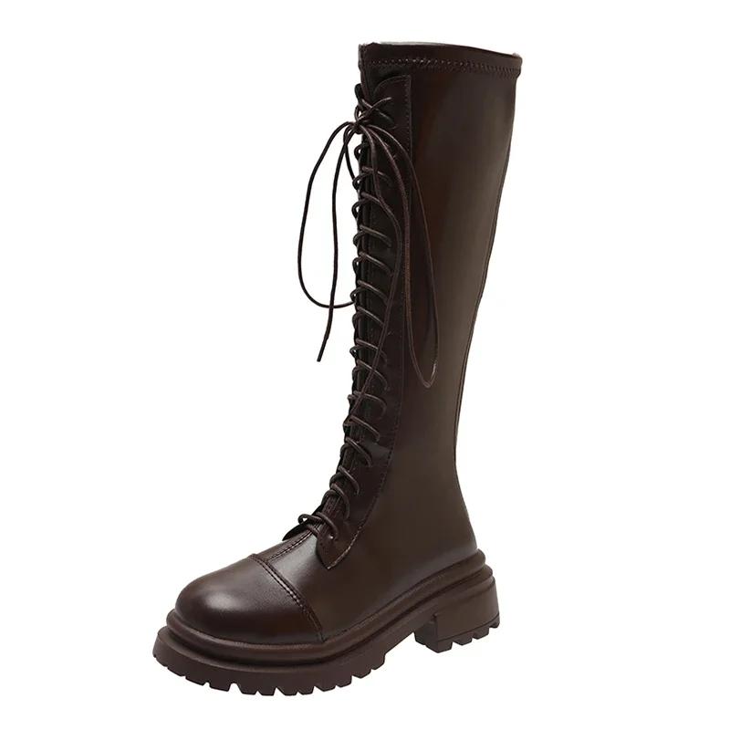 Мода 2024 года, высококачественная обувь для женщин, женские ботинки на шнуровке, осенние ботинки с круглым носком, однотонные, с высоким блочным каблуком, модные ботинки Zapatos Mujer 40 коричневый
Мода 2024 года, высококачественная обувь для женщин, женские ботинки на шнуровке, осенние ботинки с круглым носком, однотонные, с высоким блочным каблуком, модные ботинки Zapatos Mujer 40 коричневый