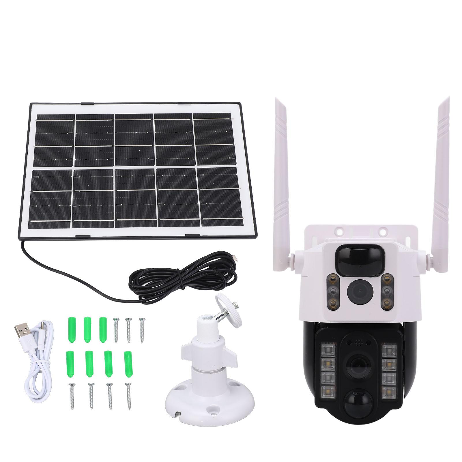4G 2K Solar Security Cameras Wireless 360 degrees View Full Color Outdoor Dual Lens PTZ Outside Cameras
4G 2K Solar Security Cameras Wireless 360 degrees View Full Color Outdoor Dual Lens PTZ Outside Cameras