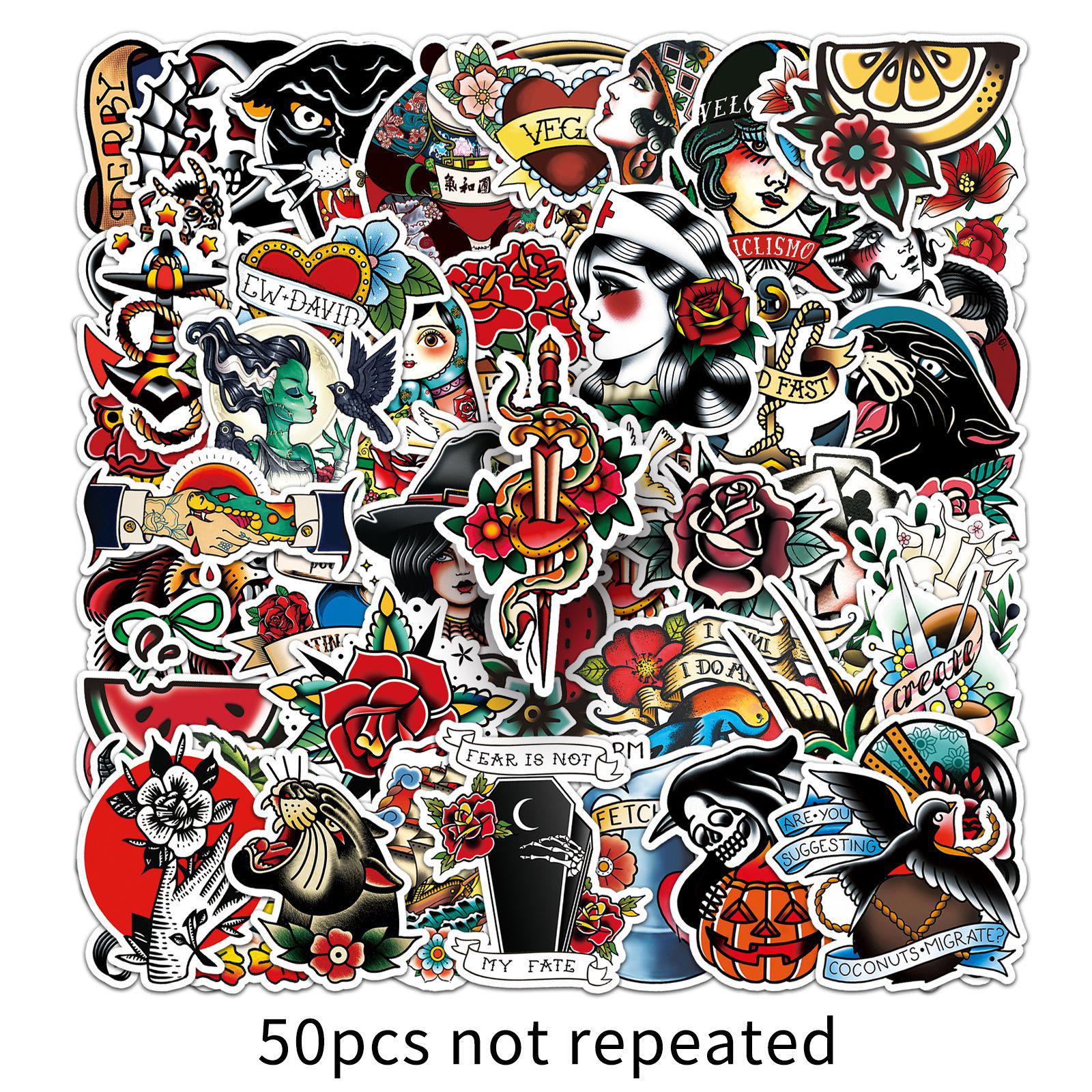50 Sheets European & American Waterproof Tattoo & Guitar Stickers for DIY Journals and Stationery
50 Sheets European & American Waterproof Tattoo & Guitar Stickers for DIY Journals and Stationery