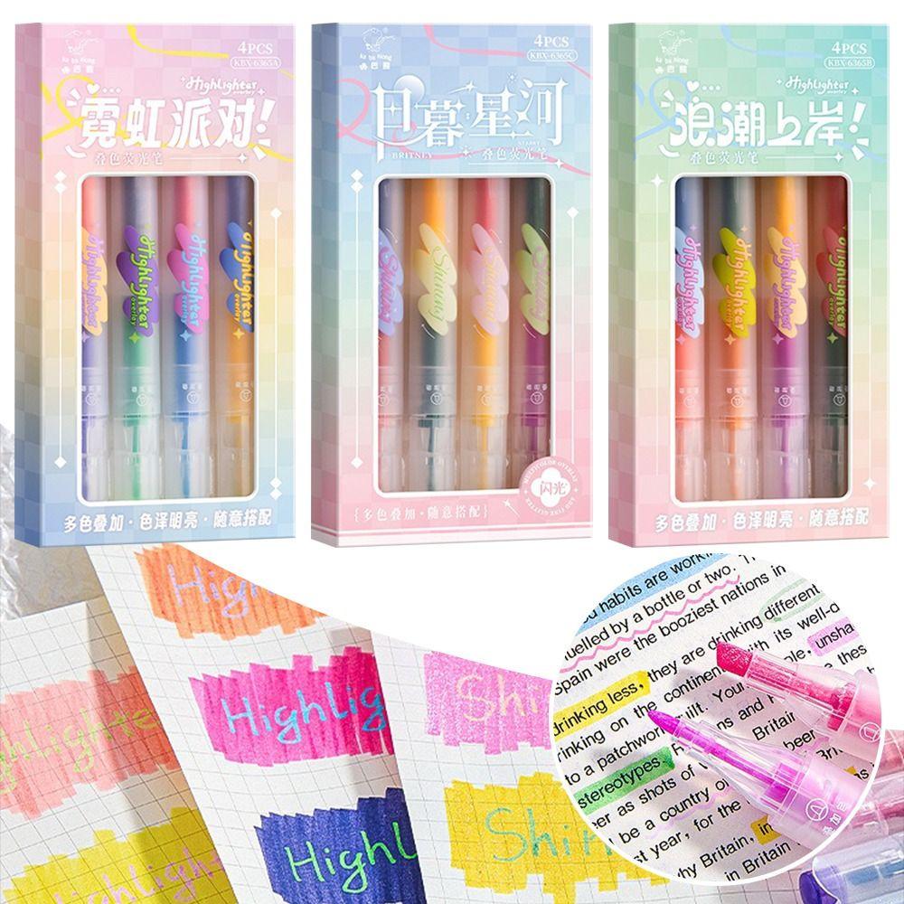 4PCS/Set DIY Scrapbook Painting Fluorescent Pen Double-ended Painting Color Pen School Office 03
4PCS/Set DIY Scrapbook Painting Fluorescent Pen Double-ended Painting Color Pen School Office 03