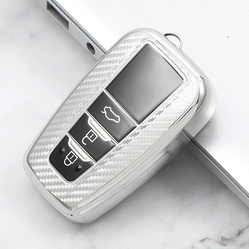 ТПУ карбоновый узор, чехол для дистанционного ключа автомобиля, держатель для Toyota CHR Prado 2017 2018 Prius Camry Corolla RAV4 2017-20, аксессуары серебряный
ТПУ карбоновый узор, чехол для дистанционного ключа автомобиля, держатель для Toyota CHR Prado 2017 2018 Prius Camry Corolla RAV4 2017-20, аксессуары серебряный