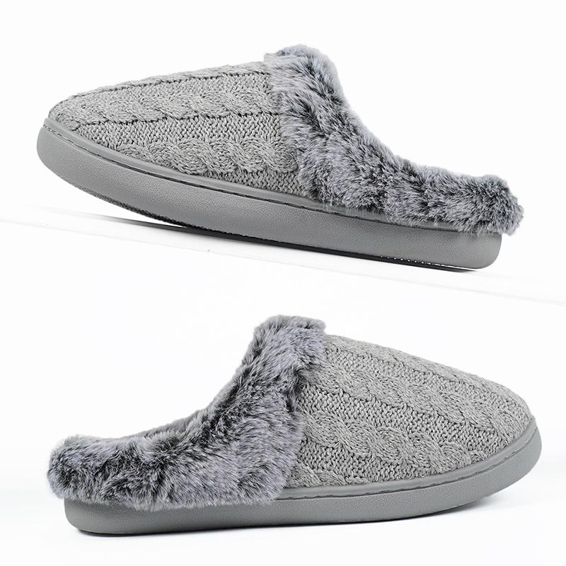 Fashion Comfort Knitted Cotton Slippers for Women Faux Fur Warm Home Plush Slippers Woman Winter Light Non Slip Cotton Slides Female 44-45
Fashion Comfort Knitted Cotton Slippers for Women Faux Fur Warm Home Plush Slippers Woman Winter Light Non Slip Cotton Slides Female 44-45