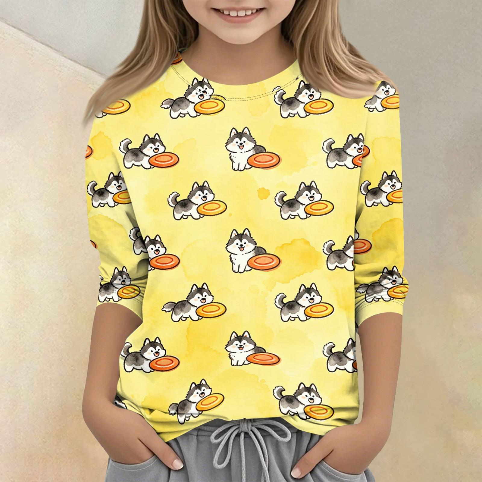 Kids Animal Print Crew Neck Three Quarter Sleeve Casual T Shirt Soft Fabric Comfortable Fit Lightweight Design 160 жовтий
Kids Animal Print Crew Neck Three Quarter Sleeve Casual T Shirt Soft Fabric Comfortable Fit Lightweight Design 160 жовтий
