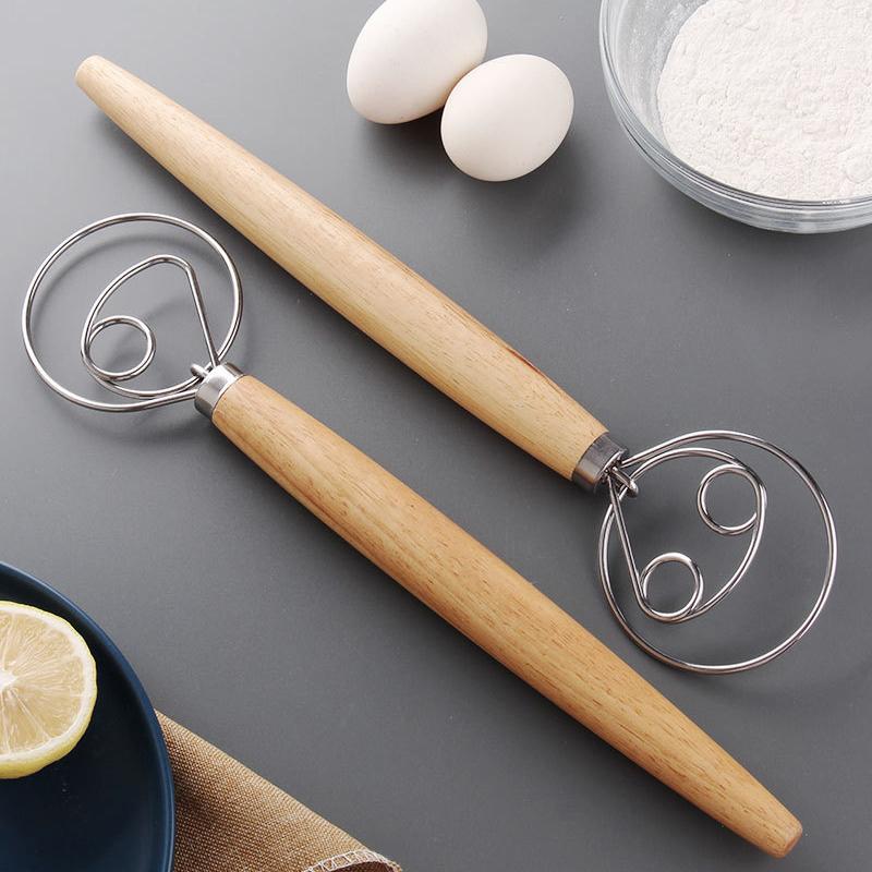 Flour Stirrer Wood Handle Stainless Steel Coil Dough Stirrer Kitchen Tool (BPA Free,No FDA) Double Coil
Flour Stirrer Wood Handle Stainless Steel Coil Dough Stirrer Kitchen Tool (BPA Free,No FDA) Double Coil