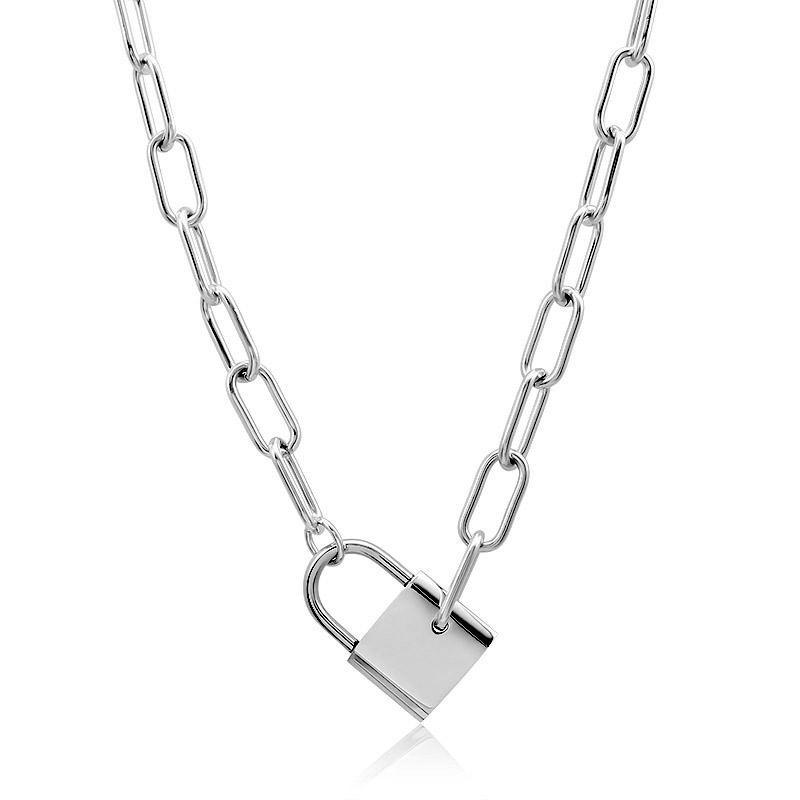 Fashion 316L Stainless Steel Two Tone Lock Pendant Necklaces for Women Men Punk Aesthetic Jewelry Chain Choker Necklace
Fashion 316L Stainless Steel Two Tone Lock Pendant Necklaces for Women Men Punk Aesthetic Jewelry Chain Choker Necklace