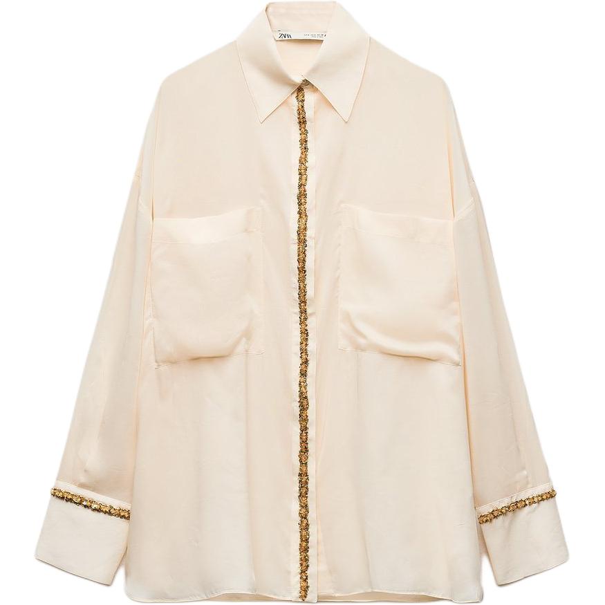 Zara Solid Color Sequin Polo Collar Versatile Long Sleeve Shirt Women shirts Pink 5107054-942 XS
Zara Solid Color Sequin Polo Collar Versatile Long Sleeve Shirt Women shirts Pink 5107054-942 XS