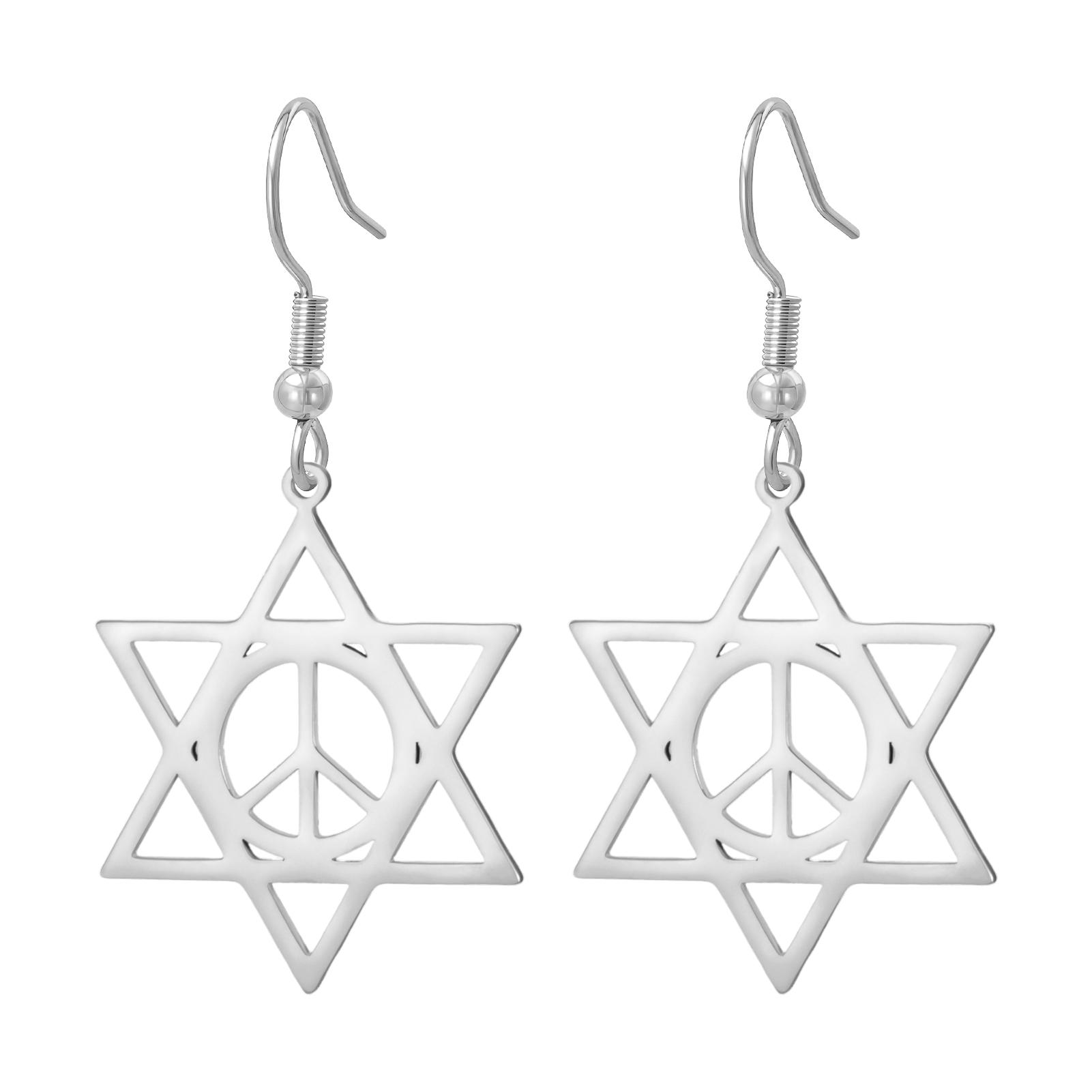 LIKGREAT Star of David Earrings Peace Symbol Drop Earring Vintage Stainless Steel Jewelry Je Amulet Gift
LIKGREAT Star of David Earrings Peace Symbol Drop Earring Vintage Stainless Steel Jewelry Je Amulet Gift