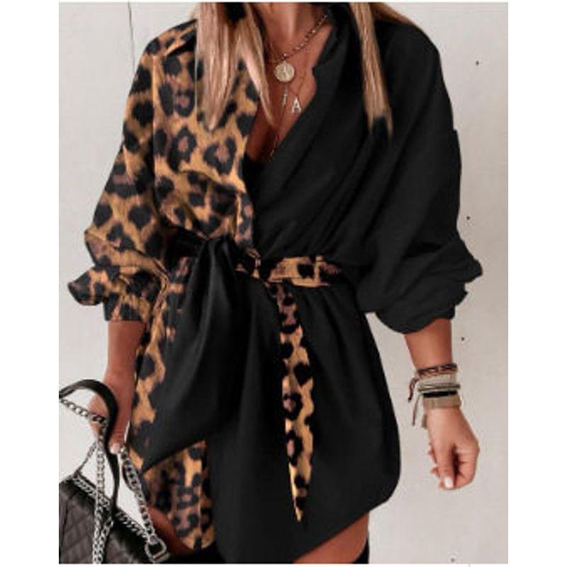2024 European and American Cross-Border Women s Fashion Elegant Commuter Style Printed Color-Blocking Leopard Print Tie-Up Mid-Sleeve Shirt Dress Black Leopard Print S
2024 European and American Cross-Border Women s Fashion Elegant Commuter Style Printed Color-Blocking Leopard Print Tie-Up Mid-Sleeve Shirt Dress Black Leopard Print S