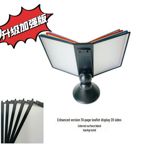 A4 Rotating Desktop Document Rack: 40-Page Flip-Over Display Stand & Loose-Leaf Photo Album Holder.
A4 Rotating Desktop Document Rack: 40-Page Flip-Over Display Stand & Loose-Leaf Photo Album Holder.