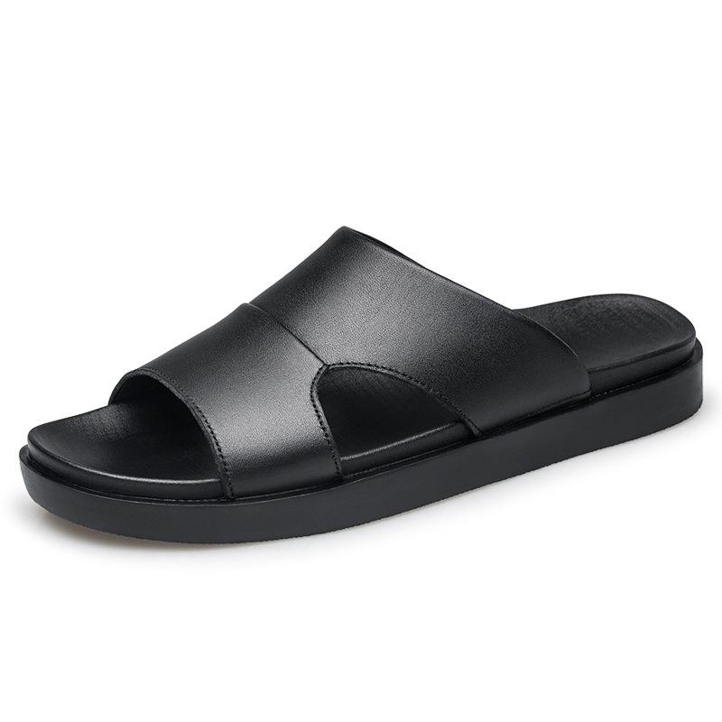21237 Men S Shoes Cool Slippers Summer Leather First Layer Cowhide Surface One-Word Slippers Open-Toed Foot Cover Pure Black Sandals Tide 37
21237 Men S Shoes Cool Slippers Summer Leather First Layer Cowhide Surface One-Word Slippers Open-Toed Foot Cover Pure Black Sandals Tide 37
