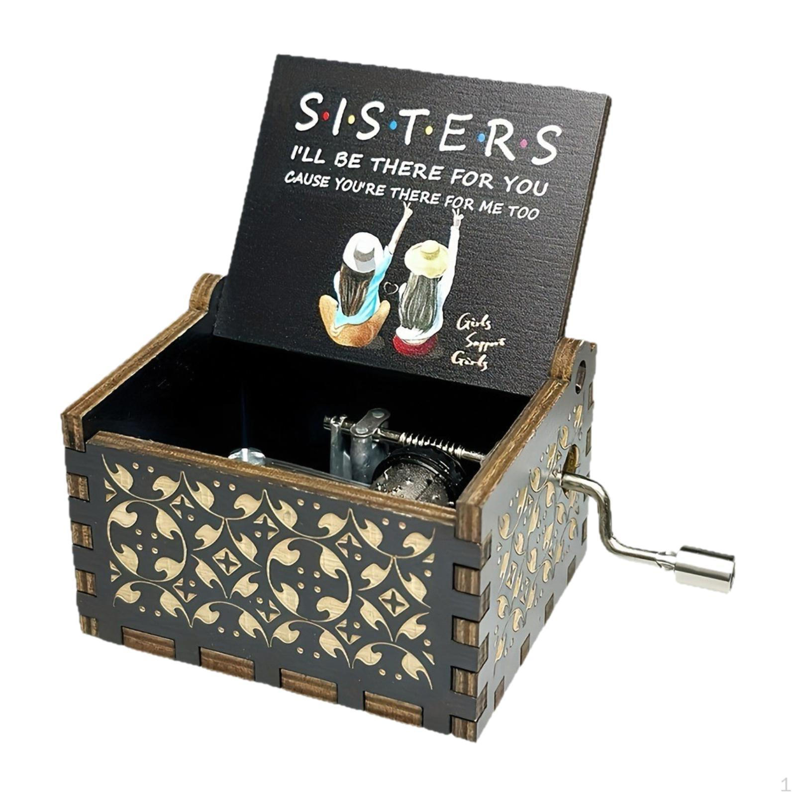 Wooden Hand Crank Music Box Small Musical Unique Sisters Gifts from Sister for Festival Wedding
Wooden Hand Crank Music Box Small Musical Unique Sisters Gifts from Sister for Festival Wedding