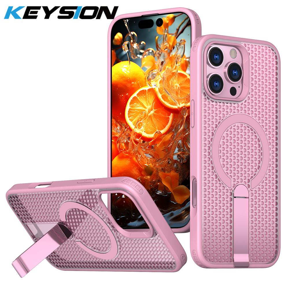 KEYSION Hollow Heat Dissipation Case for MagSafe for iPhone 16 Pro Max 16Plus Magnetic Cooling Hide Stand Shockproof Phone Cover for iPhone 16 Pro Max рожевий
KEYSION Hollow Heat Dissipation Case for MagSafe for iPhone 16 Pro Max 16Plus Magnetic Cooling Hide Stand Shockproof Phone Cover for iPhone 16 Pro Max рожевий