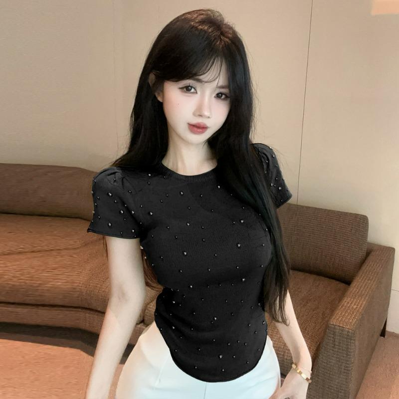 Women s Rhinestone Studded Knit Top Slim Fit Short Sleeve Fashion Y2K Casual Blouse Onesize
Women s Rhinestone Studded Knit Top Slim Fit Short Sleeve Fashion Y2K Casual Blouse Onesize
