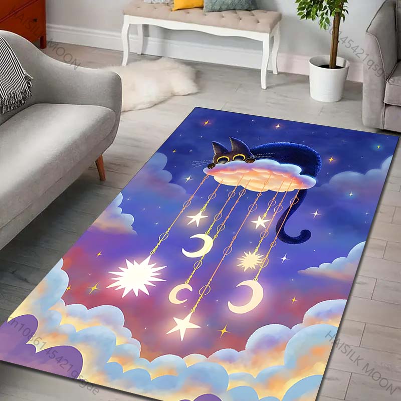 Multiple sizes Cat on cloud with moon stars Print Carpet Rug for Living Room Bedroom Sofa Doormat Home Decor Non-slip Floor Mat 40x60cm
Multiple sizes Cat on cloud with moon stars Print Carpet Rug for Living Room Bedroom Sofa Doormat Home Decor Non-slip Floor Mat 40x60cm