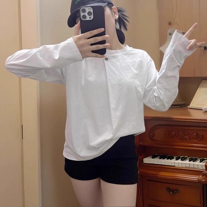 2025 Spring/Autumn Korean Style Women s Long-Sleeve T-Shirt: 95% Cotton, 5% Spandex. Extra Large белый
2025 Spring/Autumn Korean Style Women s Long-Sleeve T-Shirt: 95% Cotton, 5% Spandex. Extra Large белый