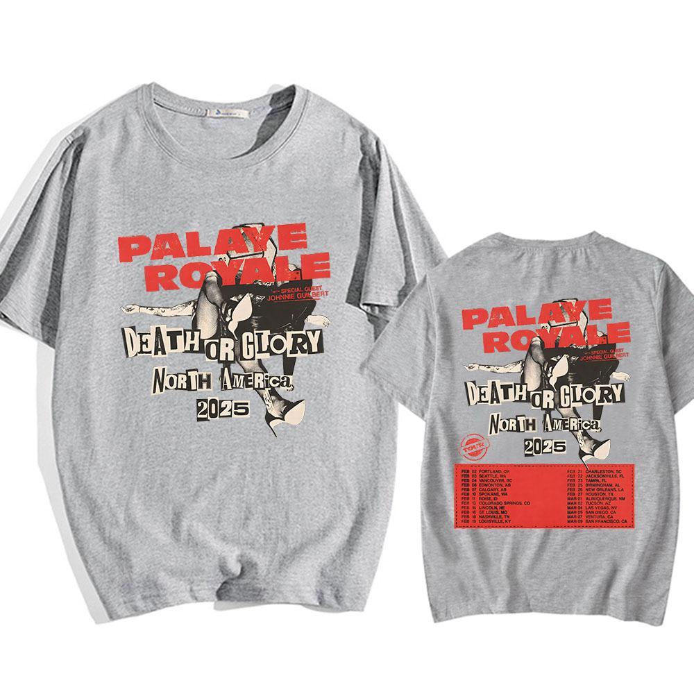 Хіп-хоп гурт Palaye Royale Футболка Death or Glory North America 2025 Tour Футболки з круглим вирізом Повсякденні бавовняні футболки Чоловіча/жіноча сорочка XL сірий
Хіп-хоп гурт Palaye Royale Футболка Death or Glory North America 2025 Tour Футболки з круглим вирізом Повсякденні бавовняні футболки Чоловіча/жіноча сорочка XL сірий