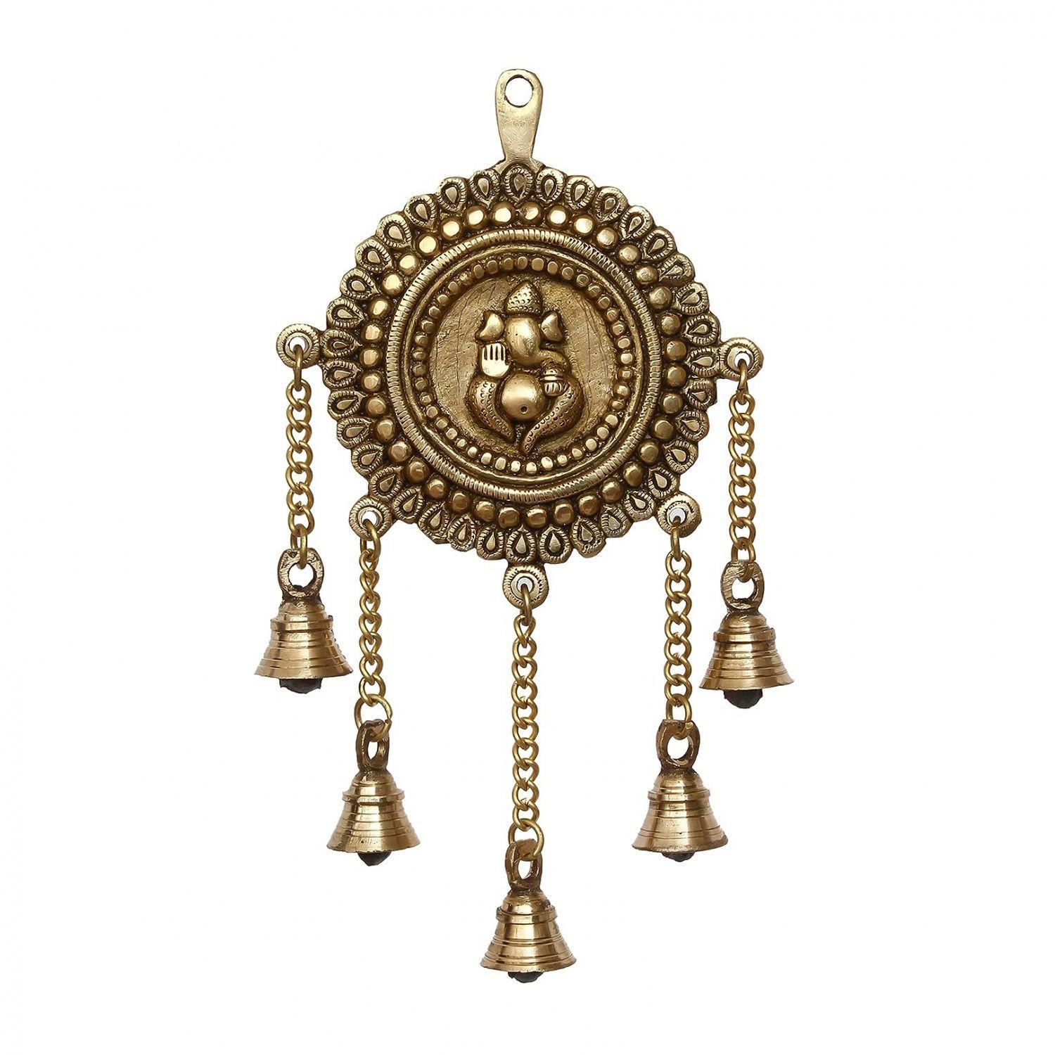 Декоративная латунная подвеска Ганеша с 5 колокольчиками, Lord Ganesha Decorative Brass Hanging with 5 Bells, eCraftIndia
Декоративная латунная подвеска Ганеша с 5 колокольчиками, Lord Ganesha Decorative Brass Hanging with 5 Bells, eCraftIndia