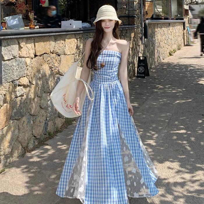 Lace splicing plaid suspender dress children s summer new high-end temperament waist a-word long dress XL
Lace splicing plaid suspender dress children s summer new high-end temperament waist a-word long dress XL