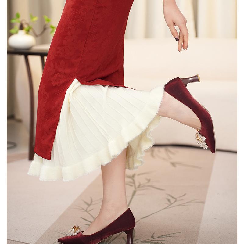 Autumn/Winter Cheongsam Underskirt: Women s Pleated Anti-Exposure Lining Skirt One Size білий
Autumn/Winter Cheongsam Underskirt: Women s Pleated Anti-Exposure Lining Skirt One Size білий