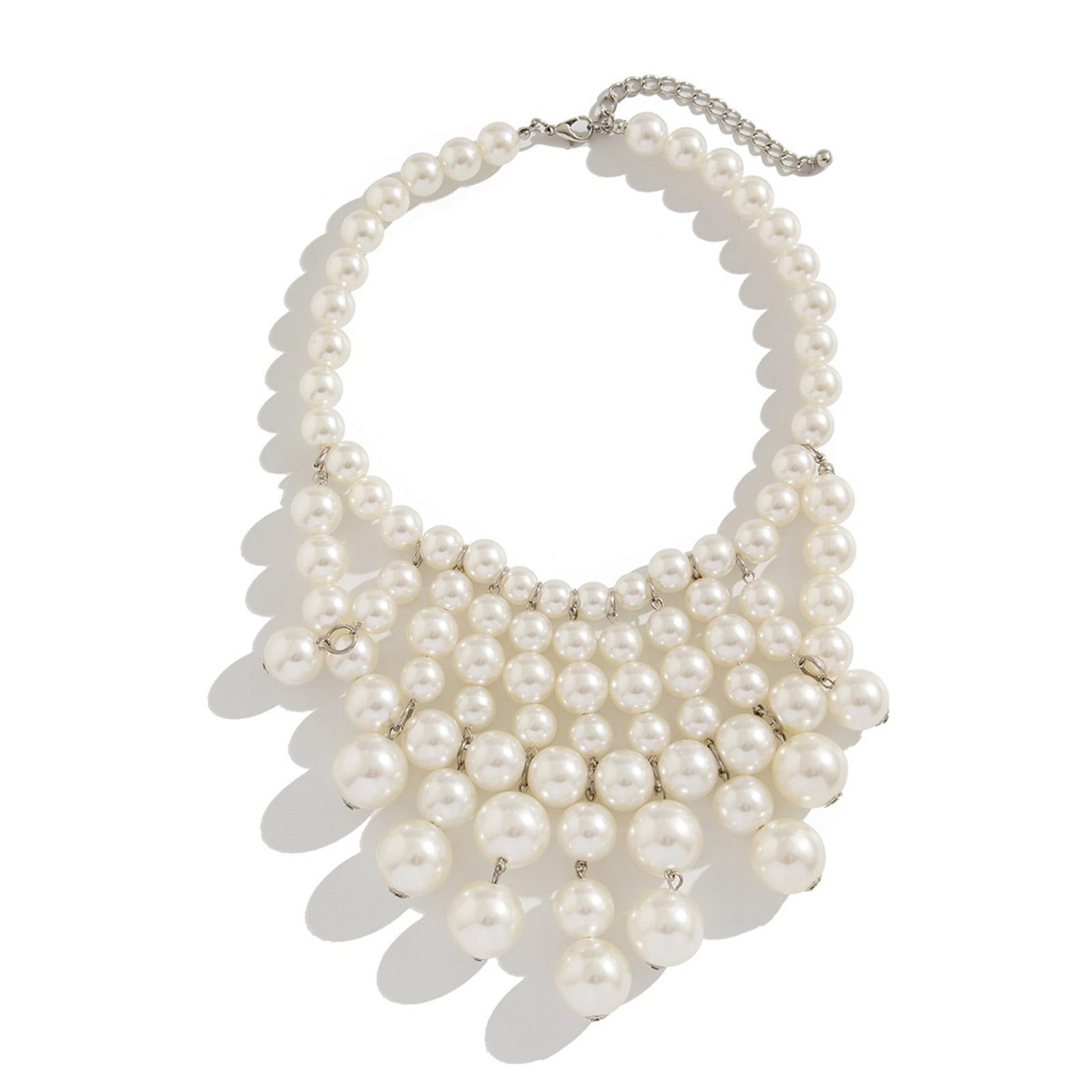 Fashionable Imitation Pearls Bead Pendant Necklace with Flowing Tassels Adjustable Length Choker Versatile Accessory 1
Fashionable Imitation Pearls Bead Pendant Necklace with Flowing Tassels Adjustable Length Choker Versatile Accessory 1
