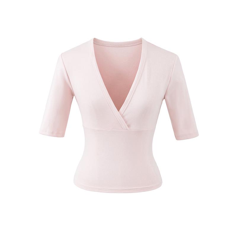 Sleek Cross V-Neck Waist-Cinching T-Shirt for Women - Summer Short-Sleeved Base Layer Large
Sleek Cross V-Neck Waist-Cinching T-Shirt for Women - Summer Short-Sleeved Base Layer Large