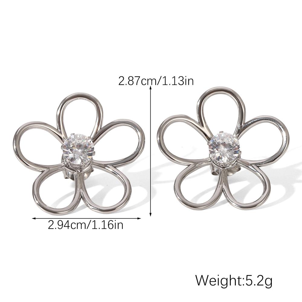 Exquisite Zircon Hollow Flower Earrings Minimalist Stainless Steel Gold Plated Fashion Ear Studs Trendy Jewelry for Women Gifts срібний
Exquisite Zircon Hollow Flower Earrings Minimalist Stainless Steel Gold Plated Fashion Ear Studs Trendy Jewelry for Women Gifts срібний