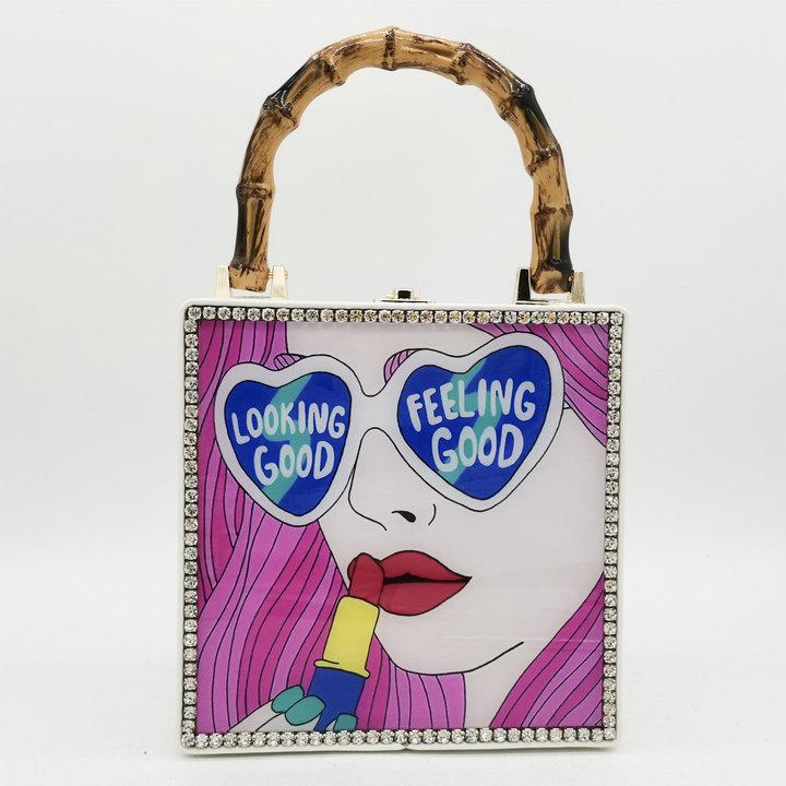 Boutique De FGG Strawberry Heart Women Acrylic Shoulder Bags Bamboo Top-Handle Crossbody Handbags and Purses Box Totes
Boutique De FGG Strawberry Heart Women Acrylic Shoulder Bags Bamboo Top-Handle Crossbody Handbags and Purses Box Totes