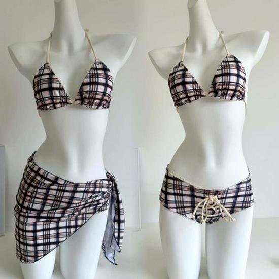 2024 Jenny Star Retro Plaid Lace Bikini: Halter Tie, Low Waist, Drawstring Swimsuit for Women. XL 52-60 kg
2024 Jenny Star Retro Plaid Lace Bikini: Halter Tie, Low Waist, Drawstring Swimsuit for Women. XL 52-60 kg
