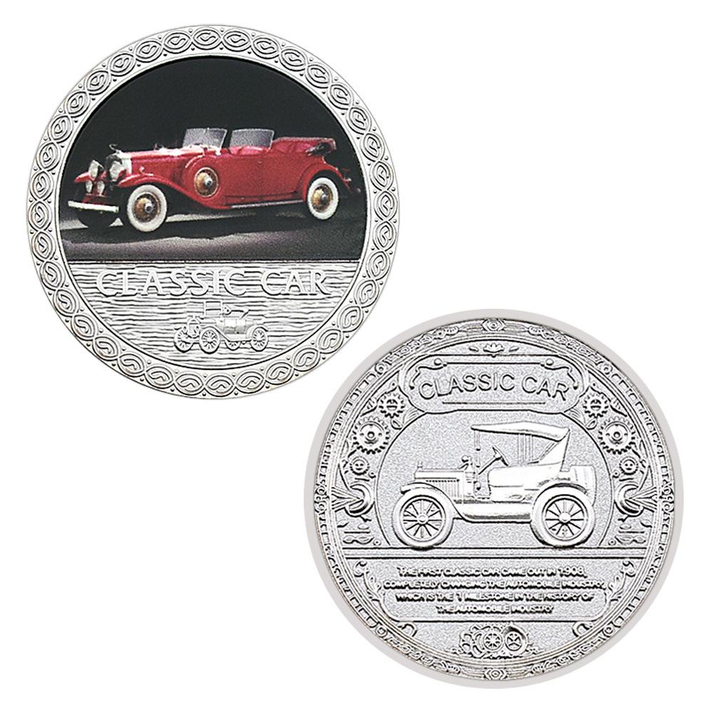 Vintage car coins, classic shareholder cars, silver metal commemorative coins, colorful three-dimensional relief craft commemorative medals
Vintage car coins, classic shareholder cars, silver metal commemorative coins, colorful three-dimensional relief craft commemorative medals