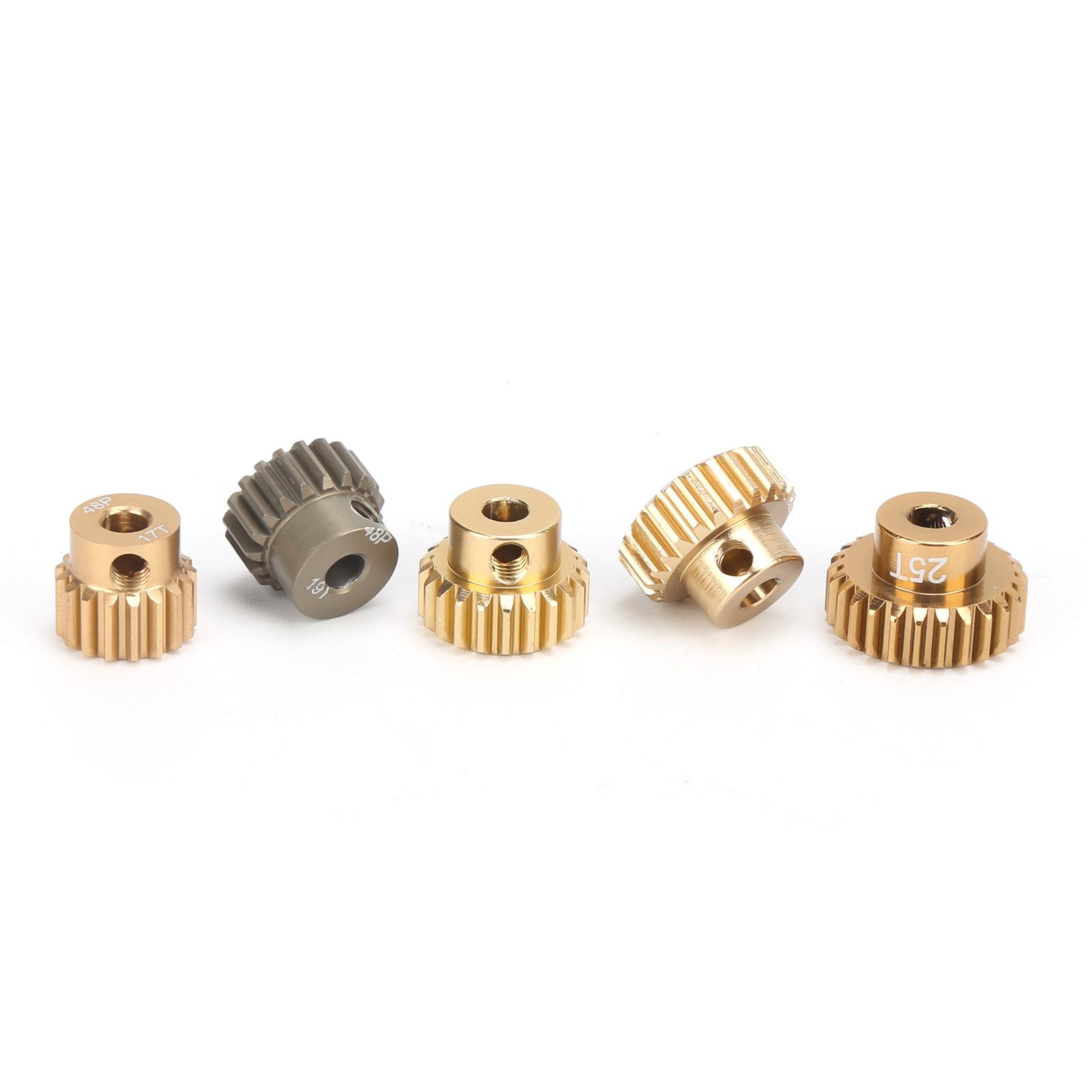 5PCS 7075 Aluminum Alloy 48P Pinion Gear Set Motor Gears Kit for 1/10 RC Car (17T25T)
5PCS 7075 Aluminum Alloy 48P Pinion Gear Set Motor Gears Kit for 1/10 RC Car (17T25T)
