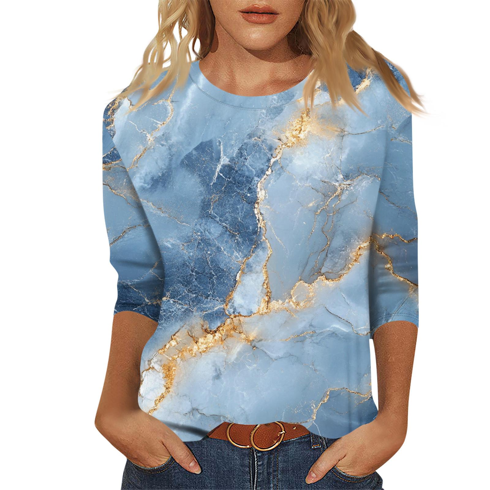 Женский модный повседневный пуловер с рукавом семь четвертей, модный принтованный топ XL небесно-голубой
Женский модный повседневный пуловер с рукавом семь четвертей, модный принтованный топ XL небесно-голубой