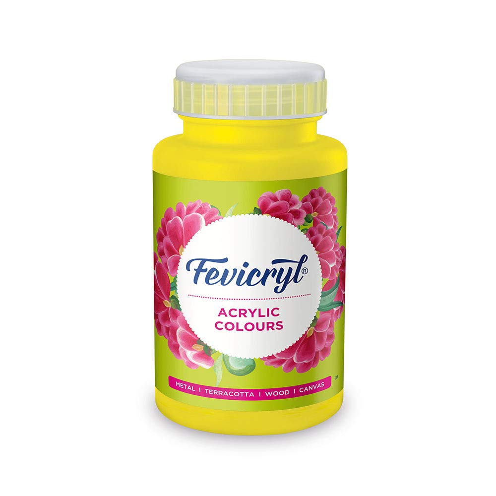 Fevicryl Acrylic Colour Lemon Yellow 500ml Paint Bottle For Canvas Wood Leather Metal DIY Art Craft School Projects
Fevicryl Acrylic Colour Lemon Yellow 500ml Paint Bottle For Canvas Wood Leather Metal DIY Art Craft School Projects