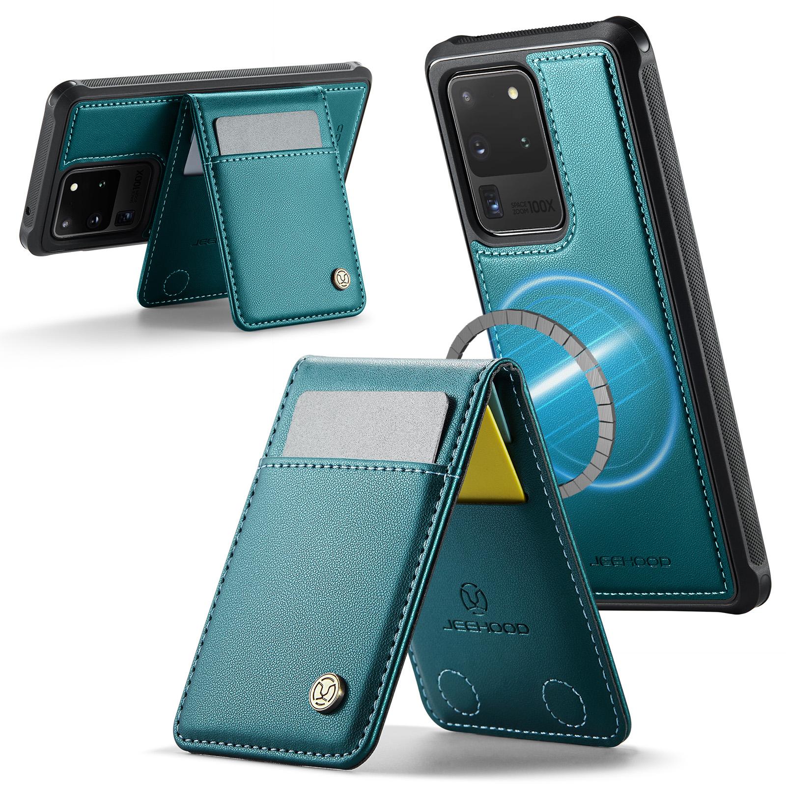 For Samsung Galaxy S20 Ultra Leather Back Cover Compatible with MagSafe JEEHOOD J06 Phone Case with Card Bag RFID Blocking Blue
For Samsung Galaxy S20 Ultra Leather Back Cover Compatible with MagSafe JEEHOOD J06 Phone Case with Card Bag RFID Blocking Blue