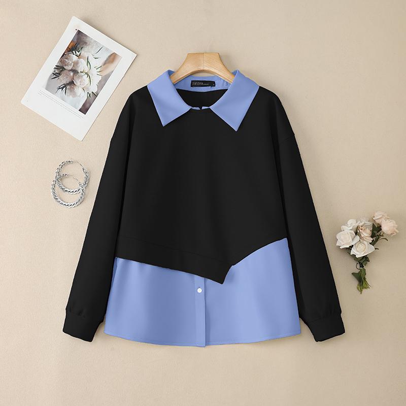 ZANZEA Женский пуловер с отложным воротником, длинными рукавами и пэчворком, тонкая толстовка 4XL чёрный
ZANZEA Женский пуловер с отложным воротником, длинными рукавами и пэчворком, тонкая толстовка 4XL чёрный