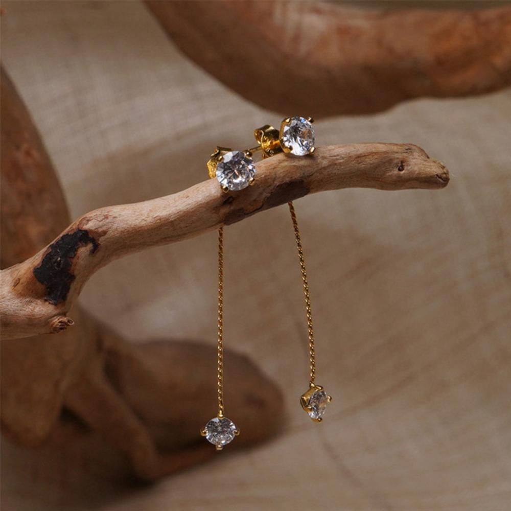 Women Simple Temperament Two wear Front And Back Zircon Earrings Long Tassel Jewelry Stud Earrings золотой
Women Simple Temperament Two wear Front And Back Zircon Earrings Long Tassel Jewelry Stud Earrings золотой