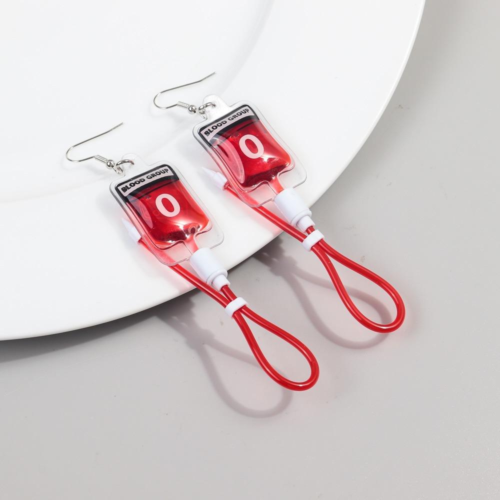 PVC Blood Bag Earrings Type a B O AB Plasma Halloween Blood Ear Studs Funny Halloween Jewelry Gift style12
PVC Blood Bag Earrings Type a B O AB Plasma Halloween Blood Ear Studs Funny Halloween Jewelry Gift style12